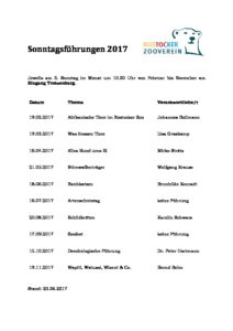 Programm Sonntagsführungen 2017